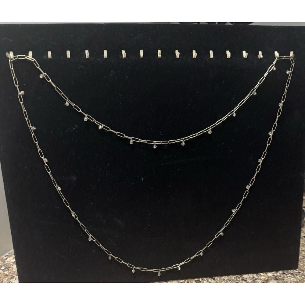 Touchstone Crystal Without Limits Necklace 40" Endless Rhodium Plated